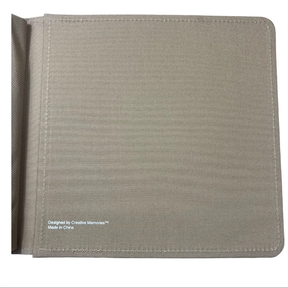 Creative Memories 9 x 9 PicFolio Album 12 Fabric Pages Blue with Green Stitching